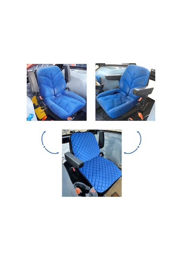 New Holland Td Grubu Traktör Koltuk Kılıfı Ve Döşeme Seti-mavi Deri
