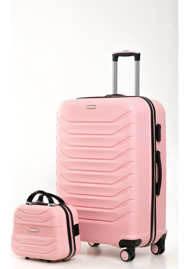 Yefa Pp Polipropilen Kırılmaz Büyük & Makyaj Boy 2'li Valiz Seti Pudra