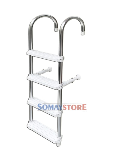 Tekne Katlanir Merdiven 4 Basamak Alüminyum 105CM