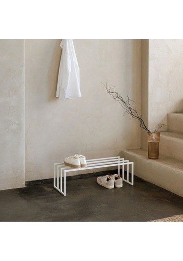 Bovi Metal Profil Ayakkabı Rafı Beyaz