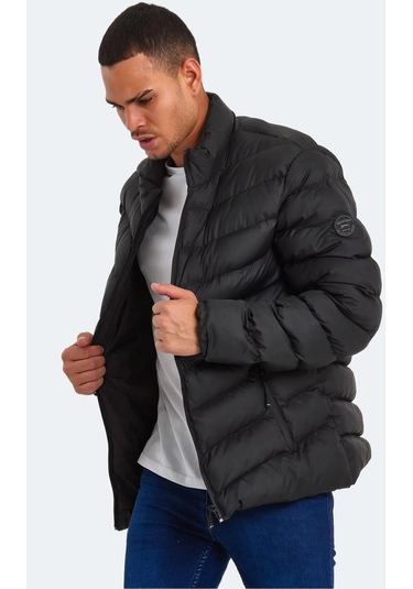 Slazenger Hear Erkek Puffer Şişme Mont Siyah Siyah