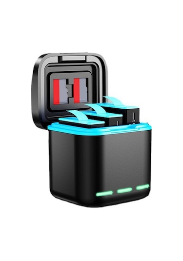 Gp-810 Şarj Edilebilir 3 Pil Şarj İstasyonu Gopro Hero5 / 6/7 /8 İçin Saklama Kutusu Diğer