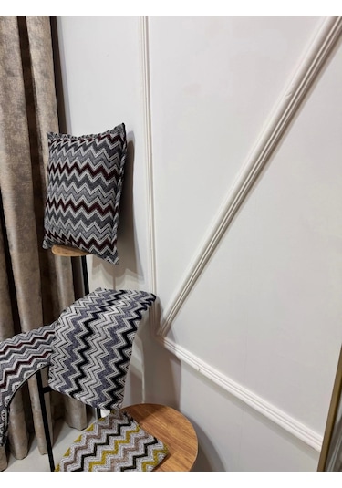 Nivemeshome Bordo Gri Elyaf Dolgulu Kırlent Kılıfı 45x45 Bordo-gri