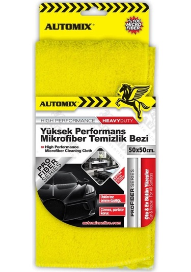 Tüm Yüzeylere Uygun Yüksek Performans Mikrofiber Temizlik Bezi 50 x 50 CM Sarı