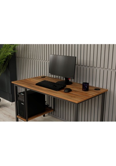 Sehpol Bilgisayar Masası Sağ Sol Yönlü Pc Kasa Raflı 125x65x75 Cm Antrasit Richmood