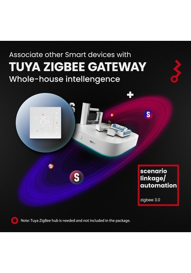 Gajeena Tuya Zigbee Akıllı Termostat: Su Ve Elektrikli Yerden Isıtma İle Kazan Kontrolü, Enerji Tasarrufu Sağlar, Beyaz