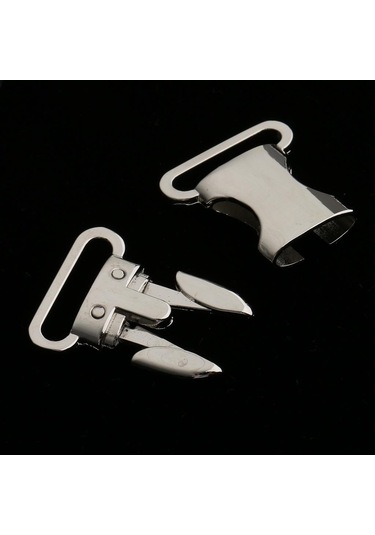 Suntek 2 Parça Metal Yan Yayın Toka Kordon Bilezik Pet Yaka Gümüş 4.5x2.5 Cm