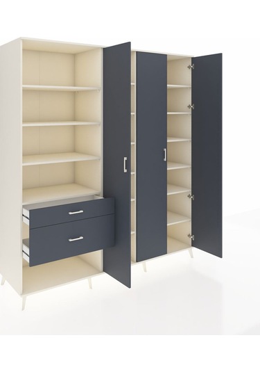 Kronos Dolap 16 Raflı 2 Çekmeceli 3 Kapaklı 220x59x243 Aytaşı-antrasit/antrasit Antrasıt/antrasıt