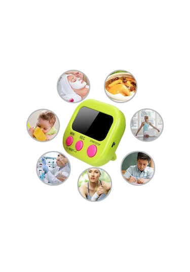 Dijital Ekranlı Alarmlı Mıknatıslı Mutfak Zamanlayıcı Fırın Timer Beyaz