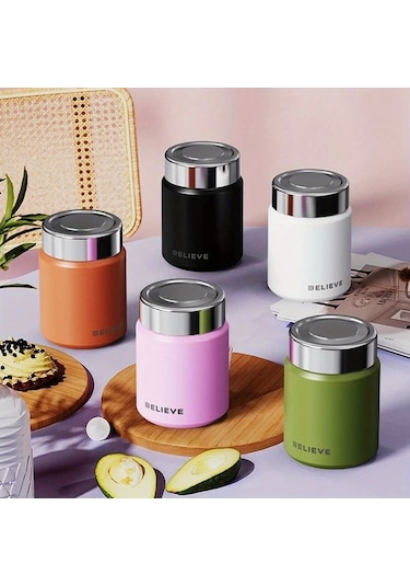Dashanshop Pembe Paslanmaz Çelik Mini Termos Kavanoz Sızdırmaz Izolasyonlu Çorba Kap Pembe