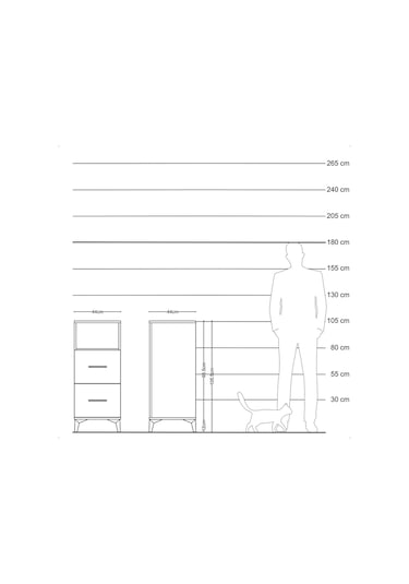 Hyperion Komodin Tek Raflı 2 Çekmeceli 44x44x106 Antrasit-ant... Antrasit