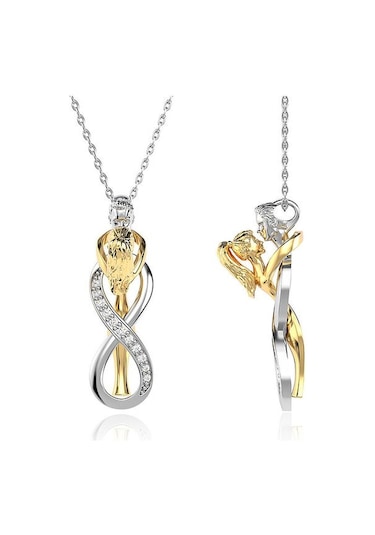 İndigo Takı Sarılan Çift Sonsuz Aşk Gümüş Kolye