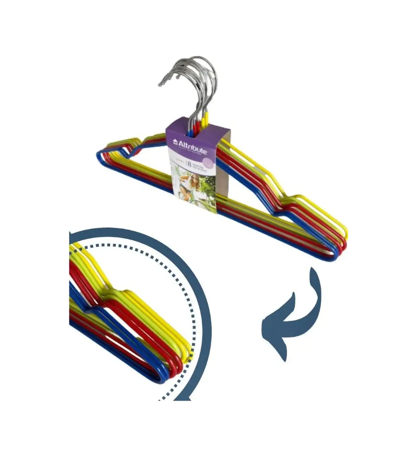 Attrıbute Çocuk Giysileri İçin Askı Takımı, 8 Parça. 116310804 Gri