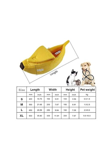 Leezsing Sevimli Muz Şeklinde Kedi Yuvası Evcil Hayvan Yatağı Yavru Kedi Sıcak Ev Yatağı Kış İçin Yumuşak Sıcak Kedi Yatağı Sevimli Evcil Hayvan Malzemeleri