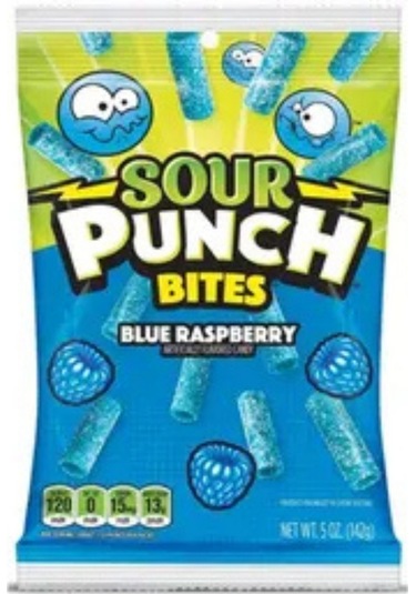 Blue Raspberry 142 G Sour Punch Ekşi Yaban Mersini Aromalı Şeker