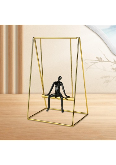 Suntek Salıncak Figürü Reçine Heykelcik Oturma Odası Soyut 24,5cmx37cm
