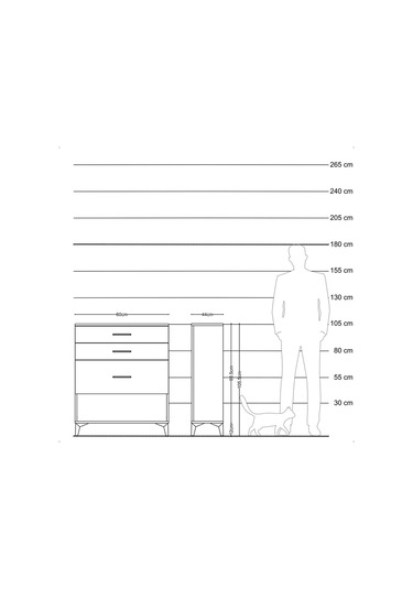Hyperion Komodin 3 Çekmeceli 60x44x106 Çam-çam Çam