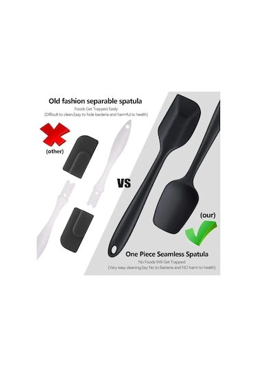 Kırmızı Wıkhostar 6 Parça Silikon Spatula Seti Gıda Sınıfı Yapışmaz Isıya Dayanıklı Spatula Turner Pişirme Pişirme Karıştırma Pişirme Araçları