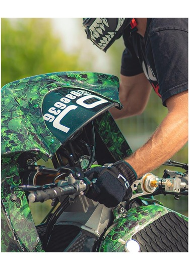 Oj Lever Siyah Korumalı Motosiklet Eldiveni M