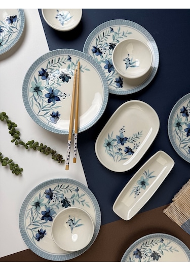 Tabak Evi Azur Kahvaltı Takımı 6 Kişilik 14 Parça Tvl14khprs1156 Çok Renkli