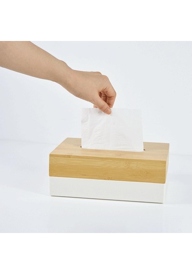 Homyl Dresser Masa Için Mendil Kapak Konteyner Peçete Beyaz Beyaz