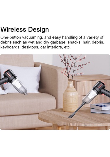 Springsun Kablosuz Elektrikli Süpürge El Tipi Ev Toz Toplayıcı 3'ü 1 Arada Emiş Şişirme Makinesi Güçlü Şişirme Pompası