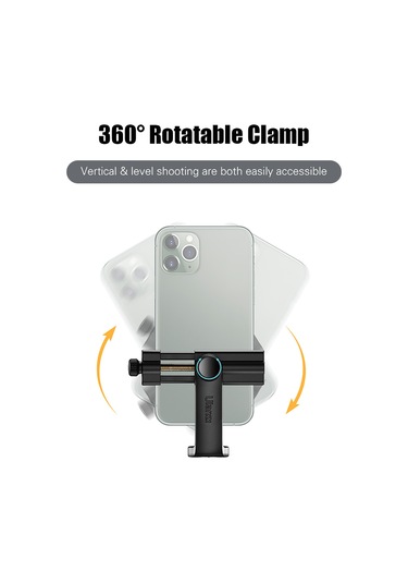Yifomall Ulanzi St-17 360 Dönebilen Evrensel Telefon Tutucu - Mikrofon Ve Işık Bağlantılı Tripod Adaptörü