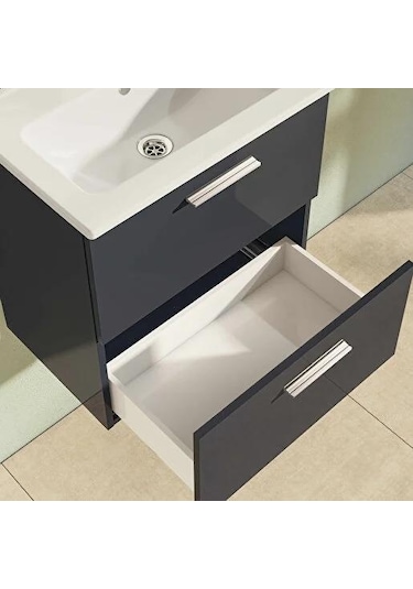 Vitra Mia 75102 Antrasit Banyo Dolabı Set 60 Cm Çok Renkli