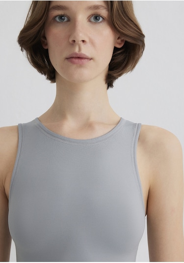 Mavi - Halter Yaka Gri Poliamid Atlet 1613499-70098 Gri