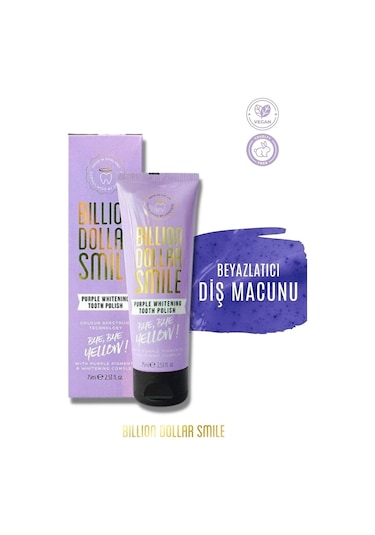 Billion Dollar Smile Purple Whitening Beyazlatıcı Diş Macunu 75 ML