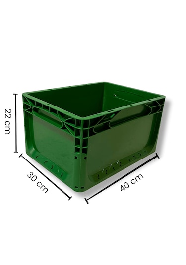 Alpbx 1.kalite Yeşil Plastik Kasa 40x30x22 Cm - Kutu 21 Litre