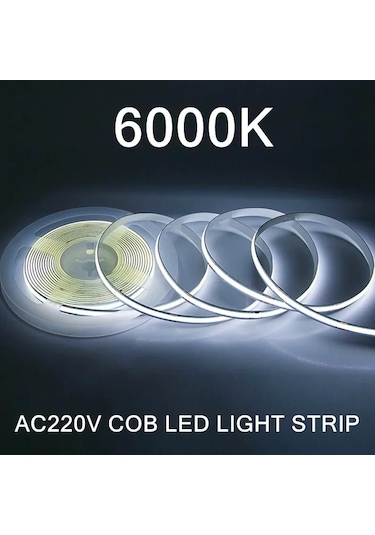 Epistar Ac220v 240leds/m Cob Led Şerit Işık Esnek Bant Aydınlatma Ra95 Sıcak Beyaz Doğal Beyaz Whıte 2m