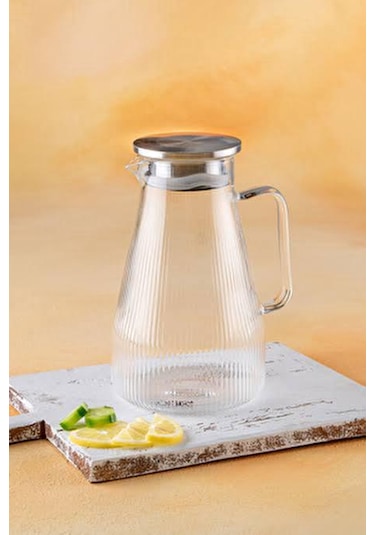 Metal Kapak Cam Sürahi 1800 Ml