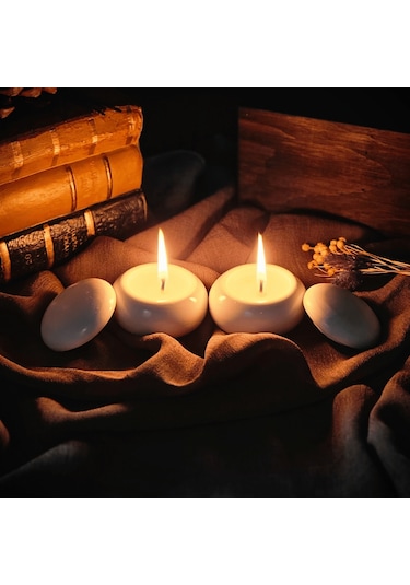 Aurora Tealight 2'li Mumluk Seti Dekoratif Çekim Obje El Yapımı Beyaz