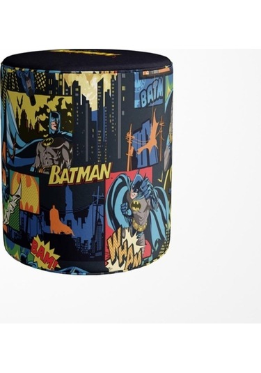 The Batman Puf Warner Bros Lisanslı Ürün, Süet Kumaş, Uluslararası Solmama Sertifikası Çok Renkli