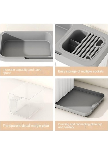 Pazly Beyaz Çok Fonksiyonlu Baharat Kutusu Mutfak Depolama Çeşni Şişesi Bıçağı Takım Saklama Beyaz