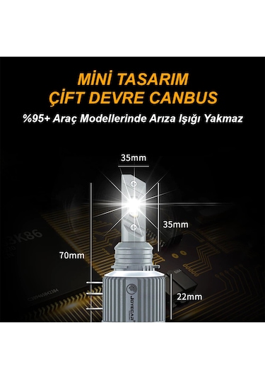 Joyecar H15 13000 Lümen Led Far Ampulü Arıza Işığı Yakmaz