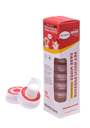 Popitclean Evcil Hayvan Kedi & Köpek Çok Amaçlı Bakım ve Temizleme Mendili