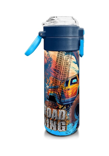 Coral High Kids Turuncu High Wheels Truck Desenli Pipetli Ve Direkt İçim Çelik Termos 500 Ml 31994 Turuncu