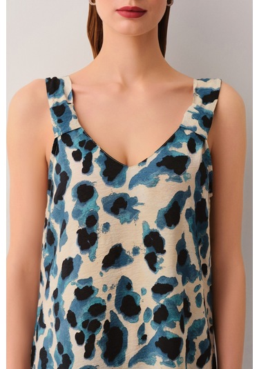 Suwen Francesca Plaj Elbisesi Sba25110p1293 Leopar Desenli Leopar