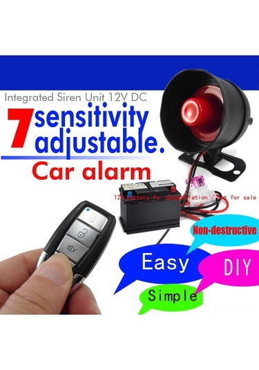 Dancemonkey Genel Araç Alarm Sistemi - 125db Ses, 7 Seviye Duyarlılık, 2 Kumandalı