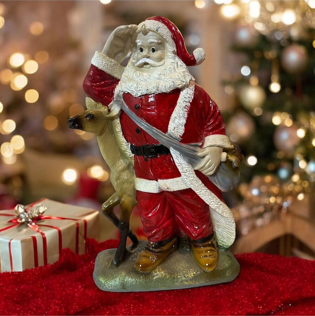 Dekoratif Polyester Tekli Noel Baba Biblo .