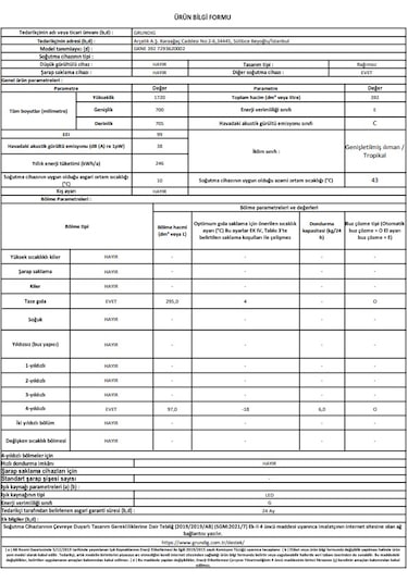 Grundıg GKNE 392 No-Frost 392 L Çift Kapılı Buzdolabı