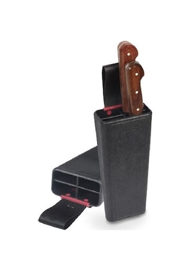 Plastik Bıçak Kütüğü 4 Lü Kasap Kütük Kurban Kütüklük 22x9x5cm Siyah