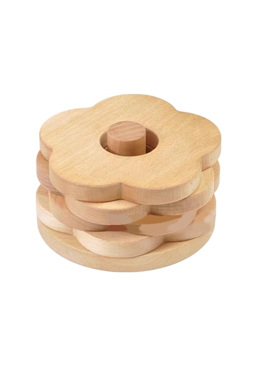 Homyl Çiçek Şekli Ahşap Bardak Altlıkları Çay Barı Için Kayın Diğer