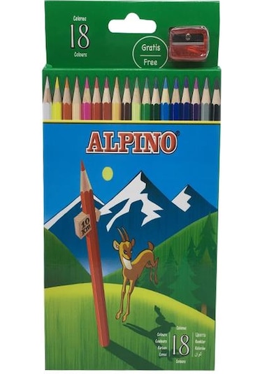 Alpino 18 Renk Uzun Kuru Boya Kalemi