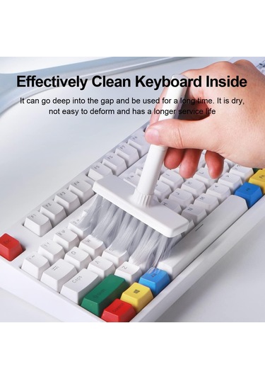 Gery Klavye Temizleme Fırçası, Yumuşak, 5'i 1 Arada Çok İşlevli, Zqkla