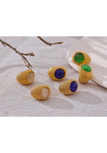 Yeşil Eetit Vintage Yeşil Mavi Beyaz Kedi Gözü Taş Paslanmaz Çelik C Şekli Geometrik Moda Küpe Altın Renk Moda Takı Hediye Çok Renkli