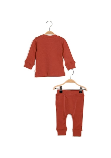 Gots Sertifikalı %100 Organik Pamuk İkili Takım 0 - 4 Yaş - 5548 - Kiremit