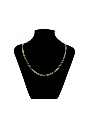 Klasik Gurmet Zincir Kolye 14 Ayar Altın Kaplama / 55 Cm Gold
